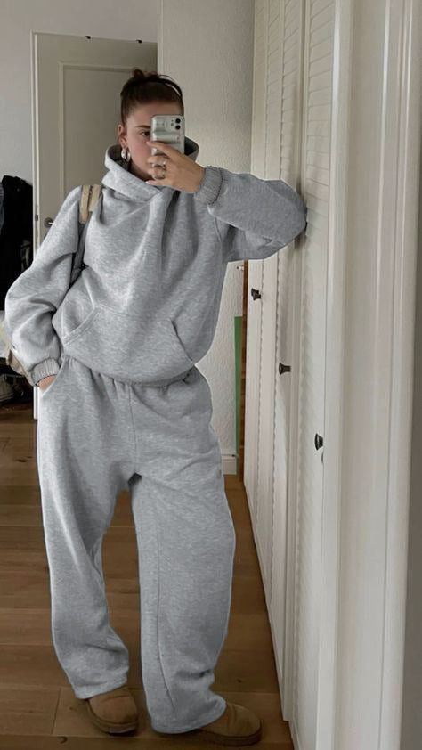 High Waist Straight-Leg Pants Leisure Sports Suit Set