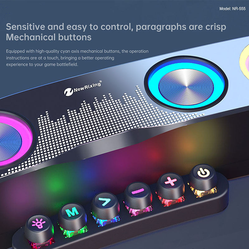 Enceinte Gaming Bluetooth Colorée avec LED et USB, Noire, 350mm