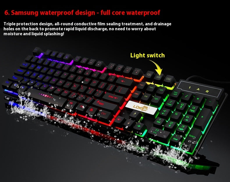 Clavier gaming USB rétroéclairé de qualité industrielle