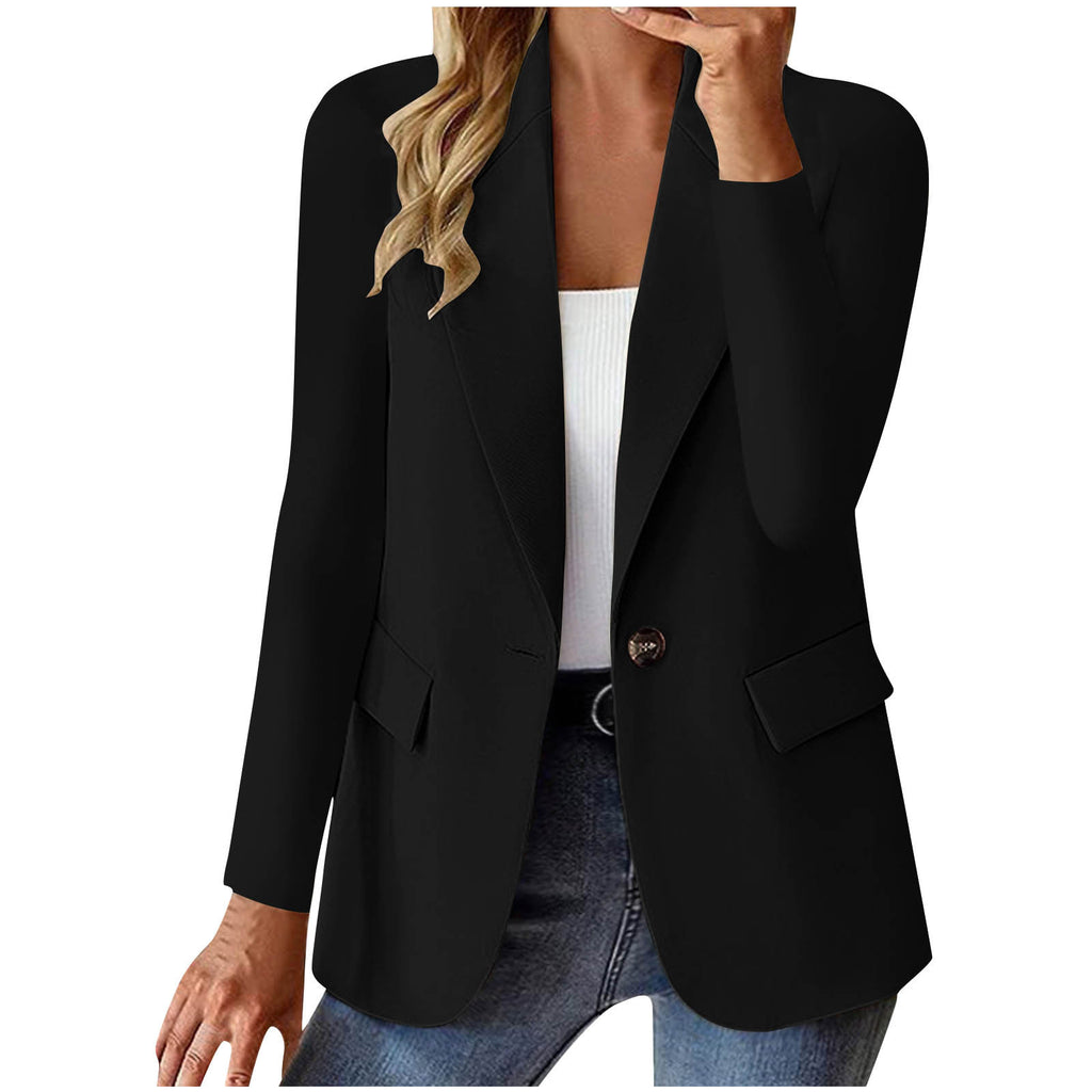 Women's Long Sleeve Solid Color Slim Fit Cardigan Jacket in Multiple Colors S-XXXL