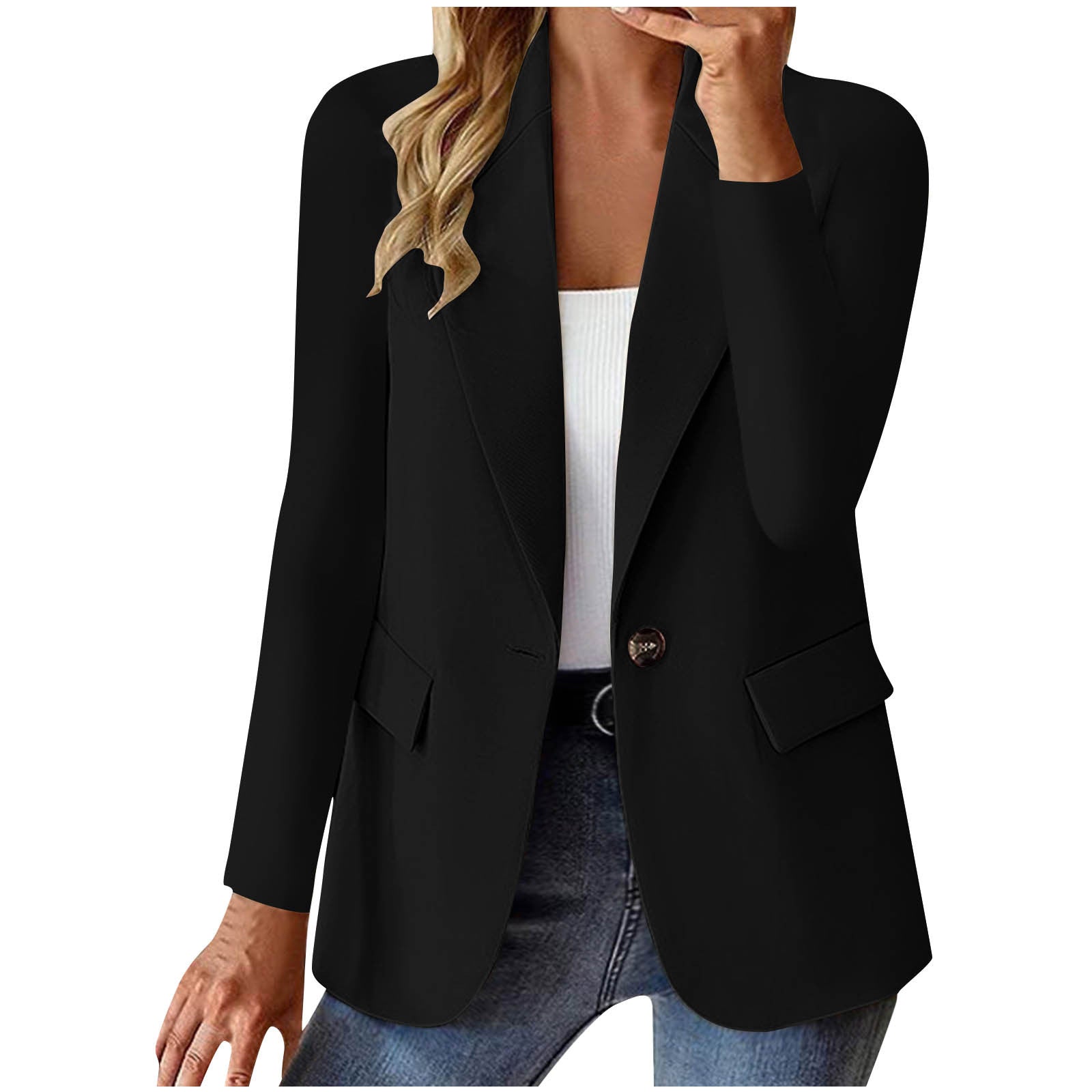 Women's Long Sleeve Solid Color Slim Fit Cardigan Jacket in Multiple Colors S-XXXL