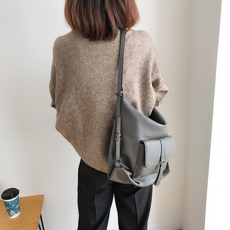 Women's Large Capacity Versatile Cowhide Leather Shoulder Bag
