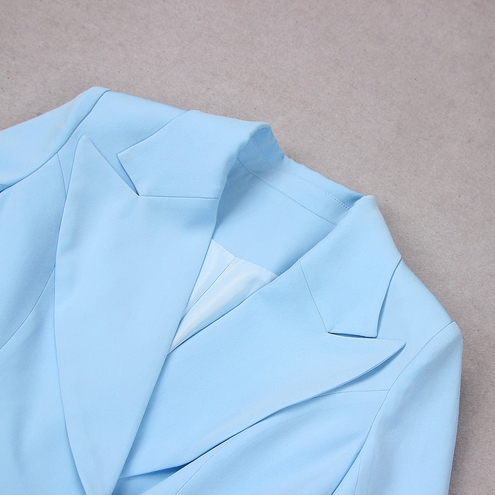Women’s Elegant Long Sleeve Commuter Suit Jacket in Solid Color
