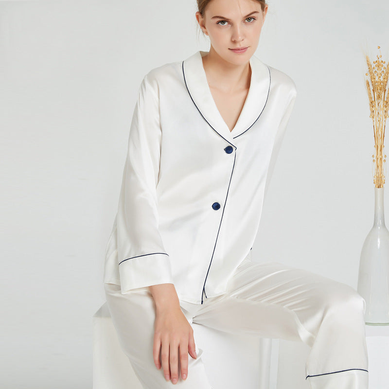 Ensemble de pyjama en soie à manches longues avec col à fruits verts pour filles