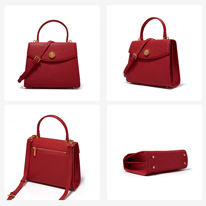 Ladies Retro Large Samba Red Single Shoulder Messenger Bag