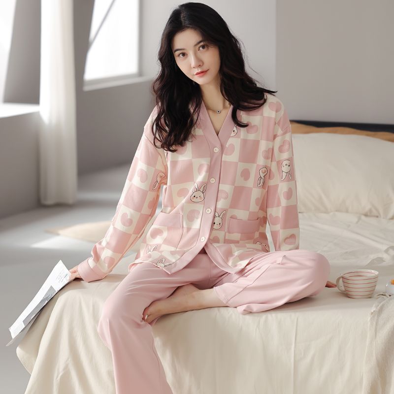 Ensemble de vêtements d'intérieur décontracté pour femme avec imprimé ours de dessin animé