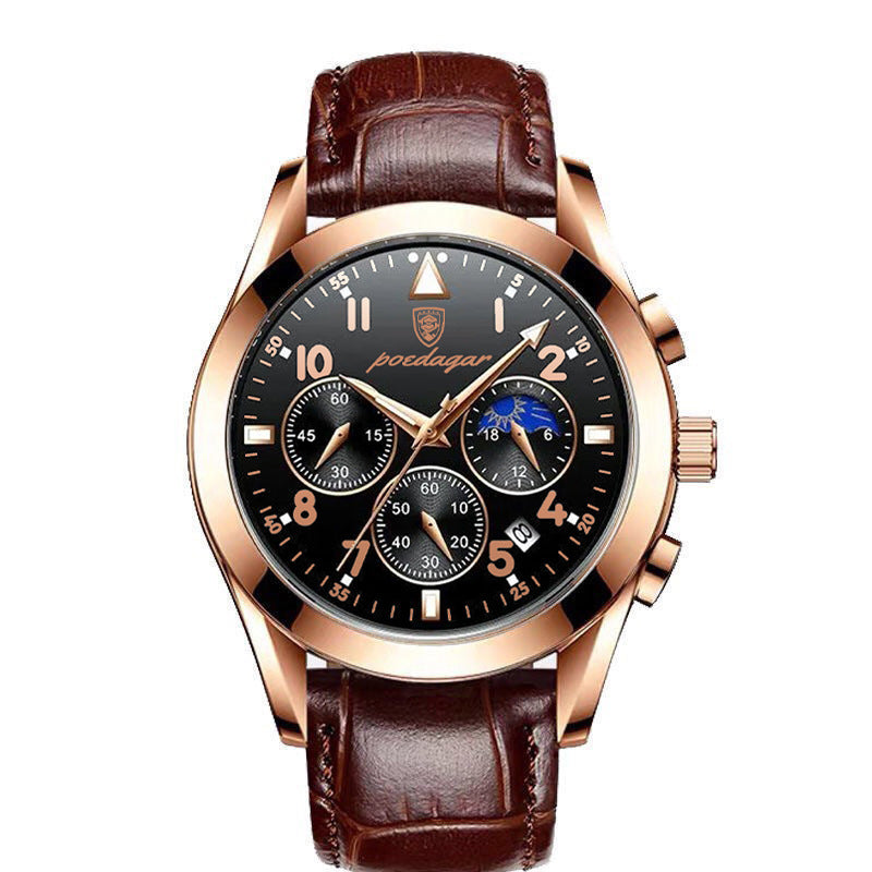 ساعة يد سوداء تقنية للرجال بقرص تقويم