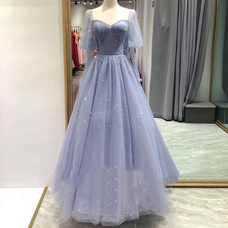 Élégante robe dos nu en polyester pour défilés de mode et mariages