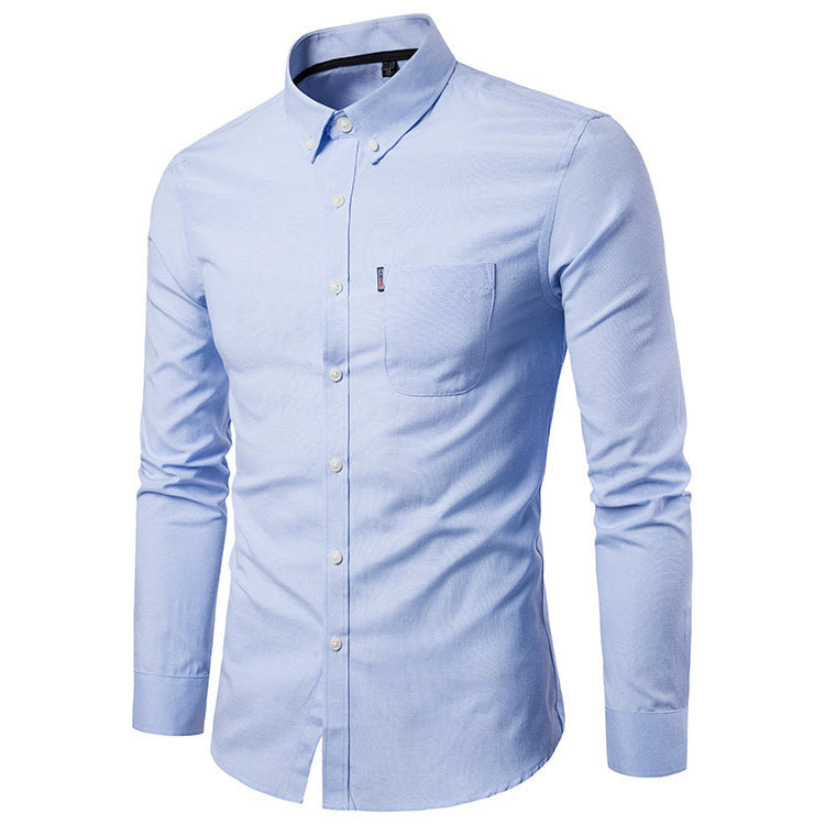 Men Shirts Slim Long Sleeve Dress Shirt
