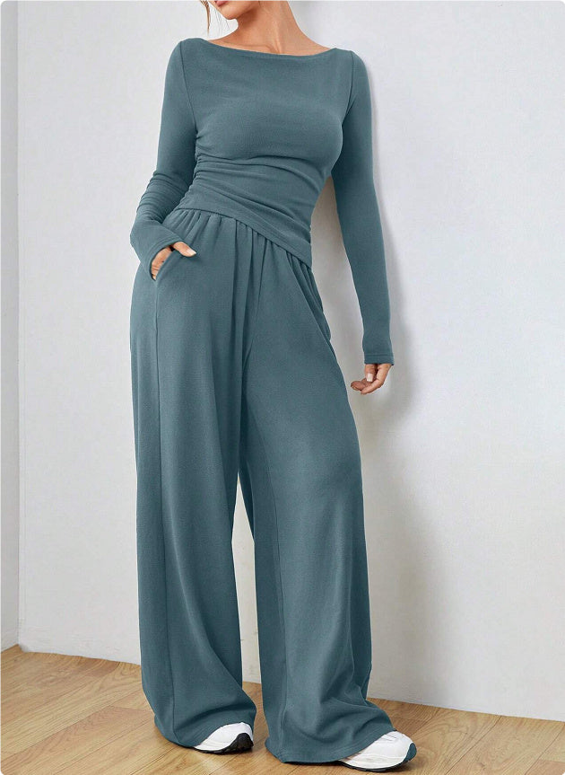 Women's Irregular Casual Long-Sleeve Suit Set