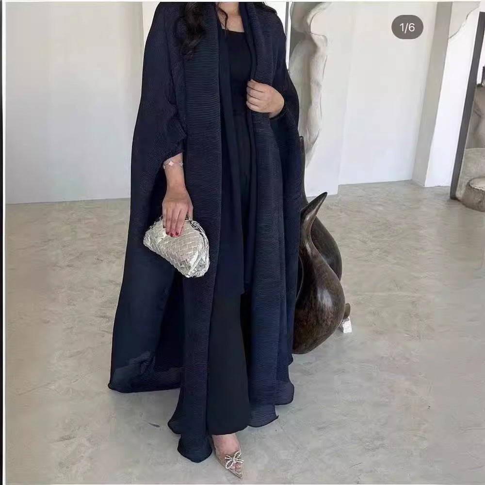 Sanzhai Shoulder Cloak Coat Pleated Loose Plus Size Scarf for Arab Women