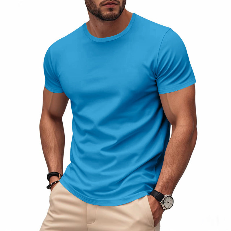 T-shirt de sport à manches courtes et col rond, séchage rapide, pour le marathon