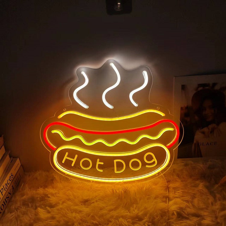Enseigne néon LED Hamburger Pizza