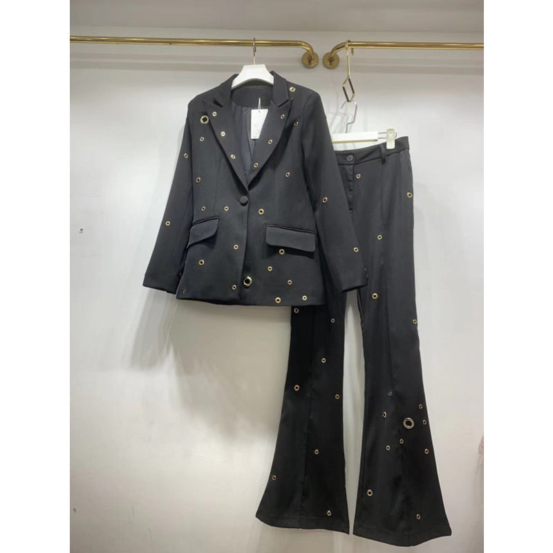 Women's Fashion Aura Suit Set – Solid Color, Polyester, S-XL