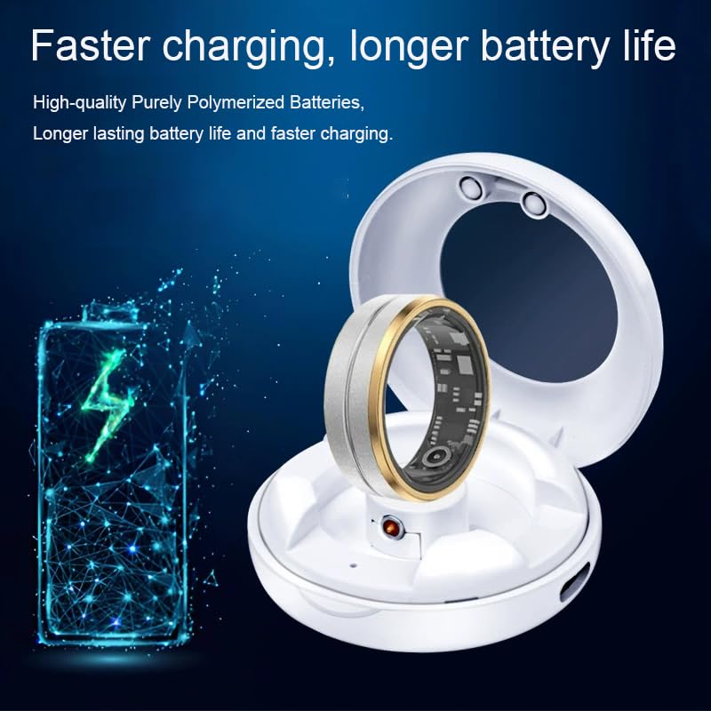 Smart Ring Charging Case with Magnetic Port, Fast 200mAh Portable Charger for COLMI R02 R06 R11M R8 Fitness Rings