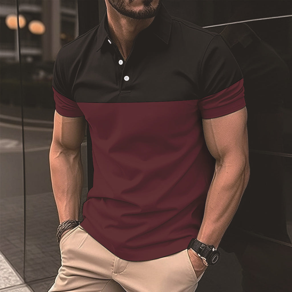 تي شيرت بولو رجالي بأكمام قصيرة كاجوال