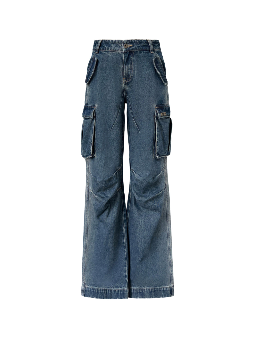 Heavy Industry Dark Wide-Leg Denim Overalls with Multi-Pockets