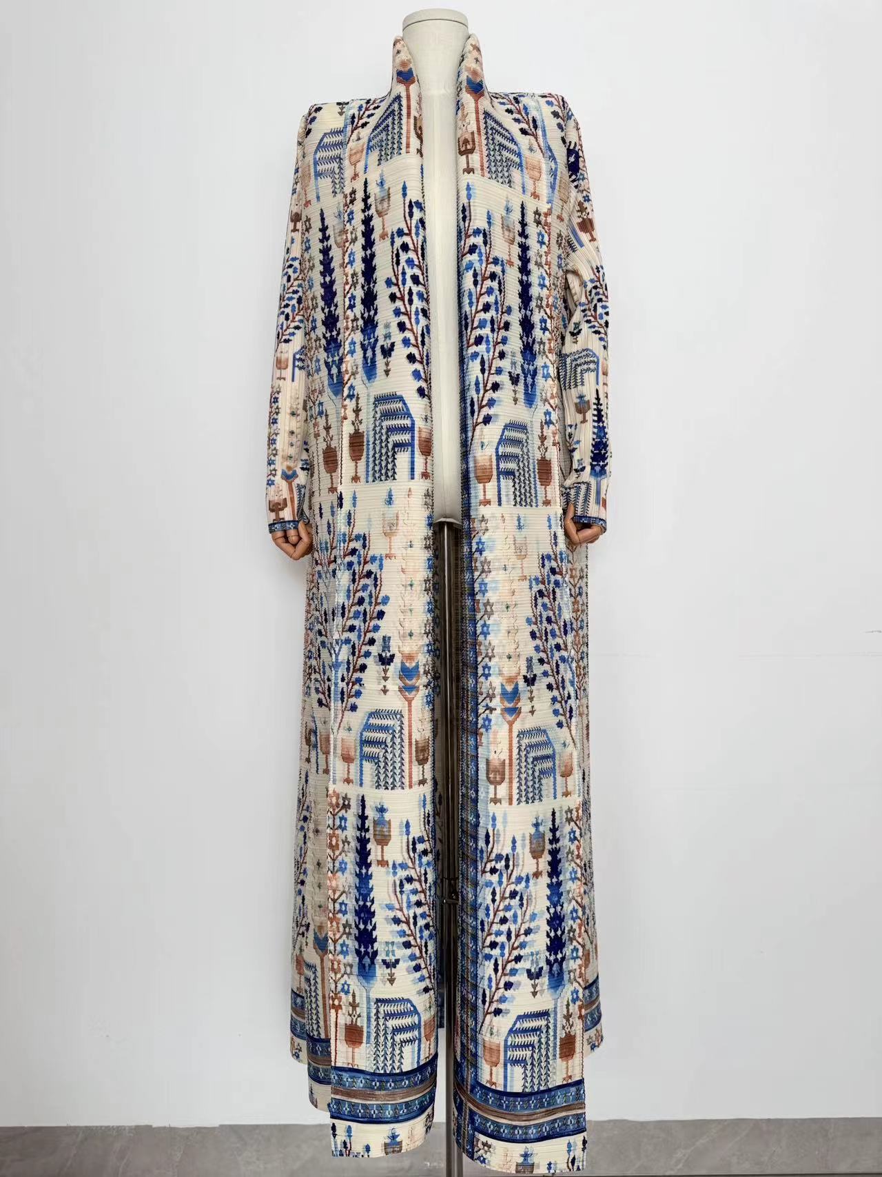 Trench polyvalent, abaya arabe élégante, imprimé
