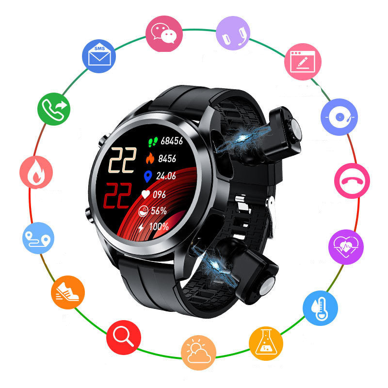 Men's Bluetooth Headset & Smartwatch with Heart Rate & Blood Pressure Monitor