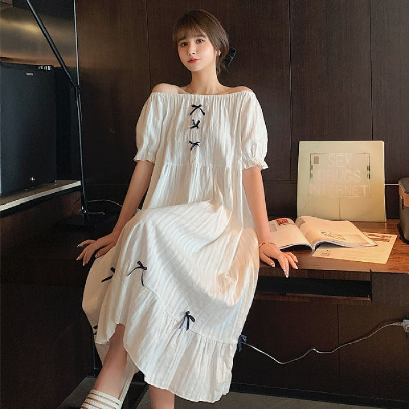 Sexy Summer Nightdress for Women in Princess Pink, White & Caramel, Sizes M-2XL