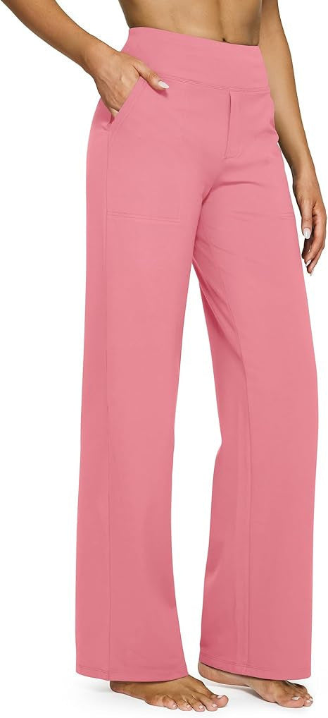 High Waist Knitted Straight Trousers with Pockets
