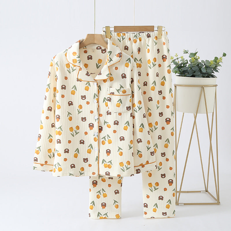 Women's Thick Winter Air Cotton Loose Pajama Set