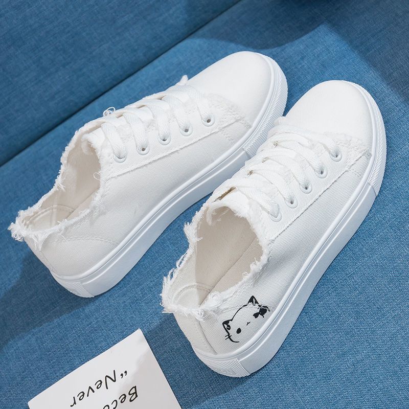 Women's White Canvas Breathable Casual Sports Shoes