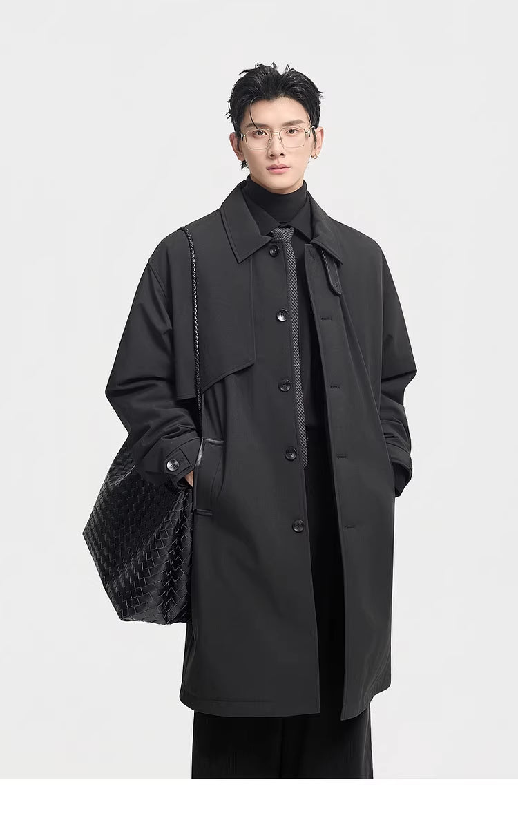 Men's Mid-Length Goose Down Jacket with Detachable Sleeves for Winter