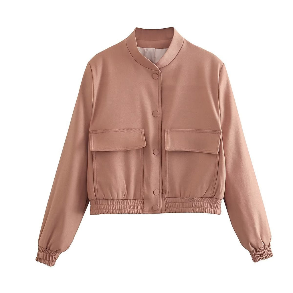 European American Summer Flight Jacket with Large Pocket & A-Line Skirt Set