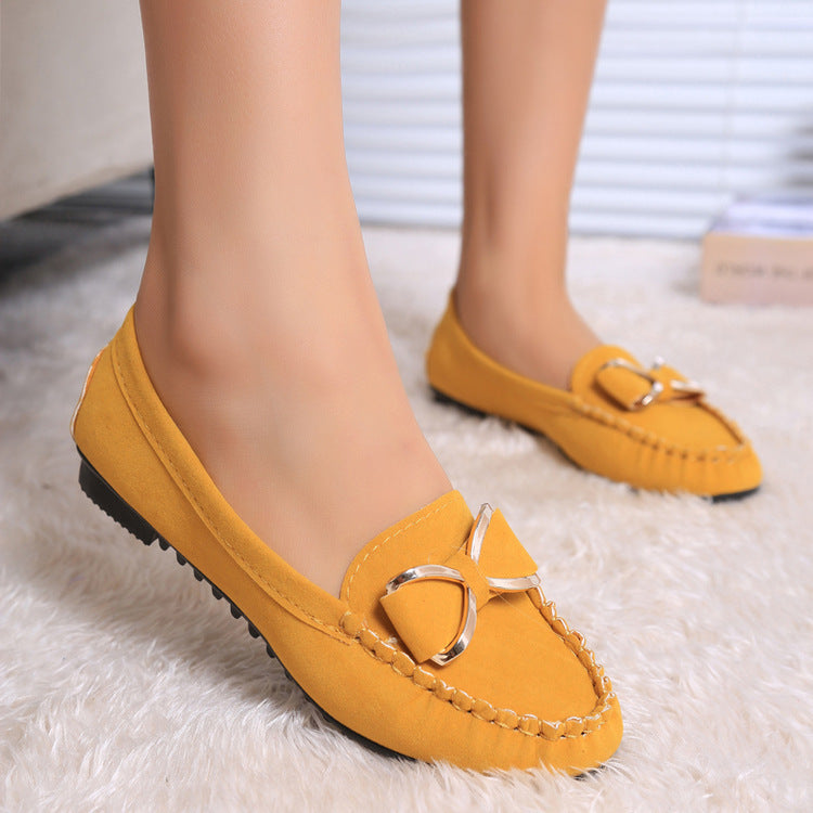 Mocassins plats décontractés pour femme avec nœud papillon