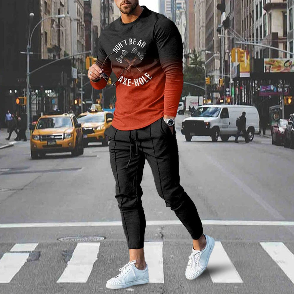 Ensemble sweatshirt et pantalon de survêtement 3D numérique pour hommes