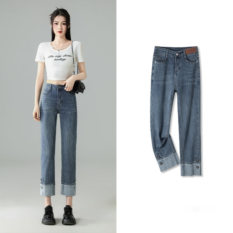 Women's Ankle-Length Straight-Leg Denim Pants