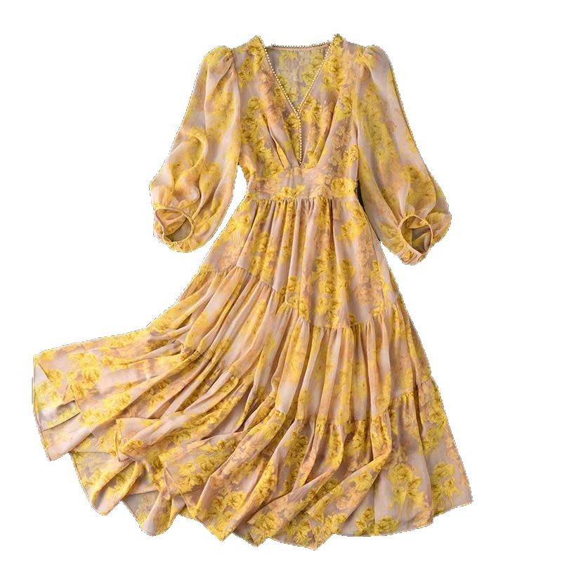 Jupe enfant taille haute amincissante, motif floral, style "Light Luxury"