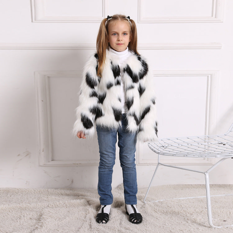 Girls Faux Fur Coat for Autumn and Winter