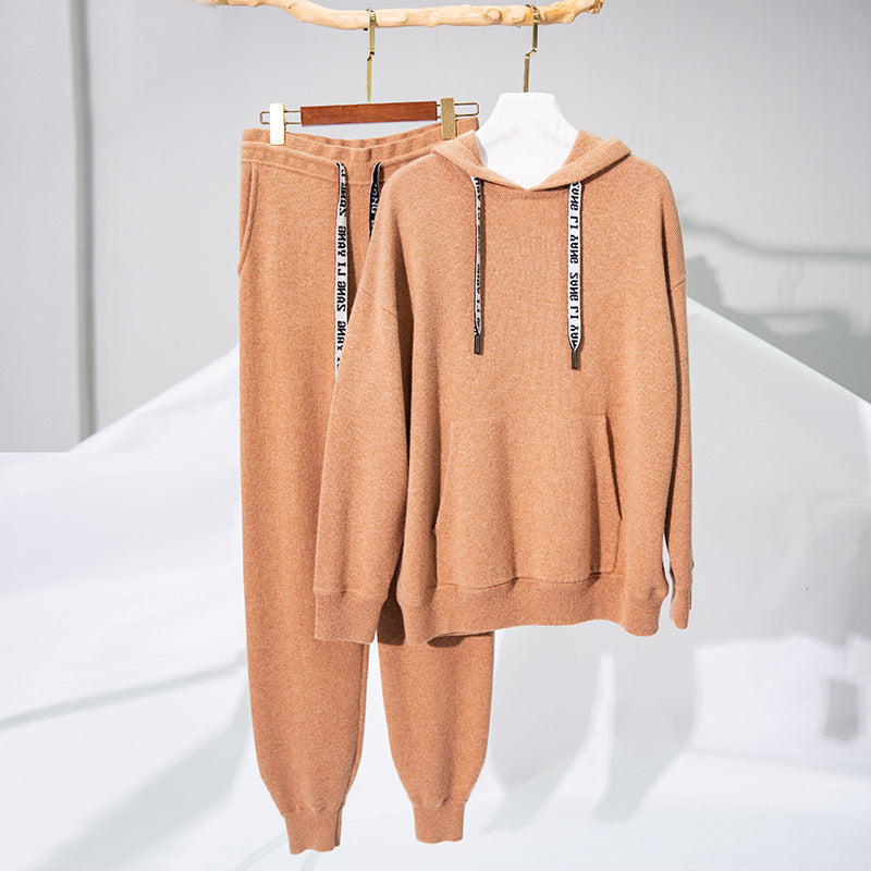 Ensemble sweat à capuche en cachemire de mouton tibétain automne hiver