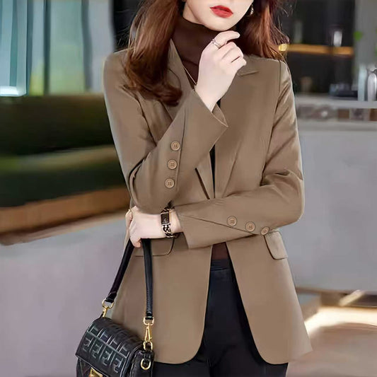 Loose Spring And Autumn High-grade Female Brown Suit