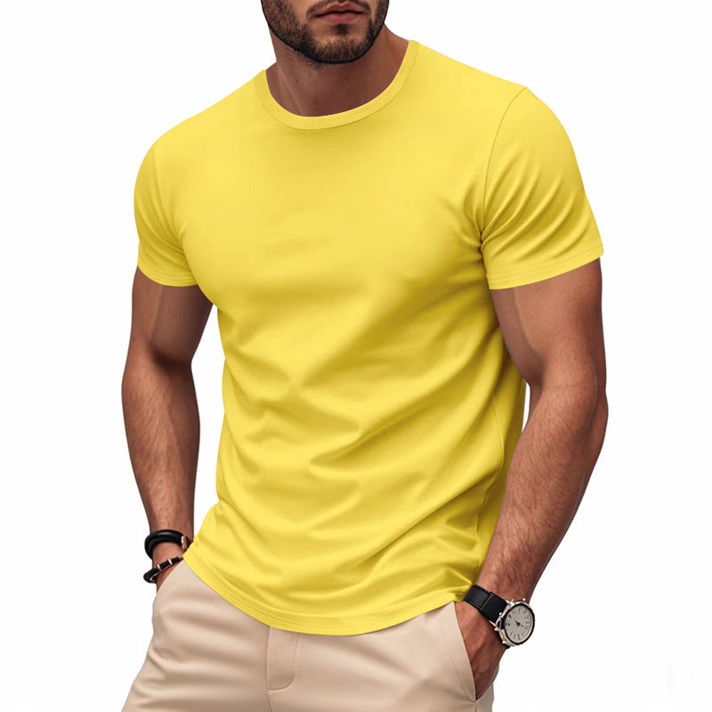 T-shirt de sport à manches courtes et col rond, séchage rapide, pour le marathon