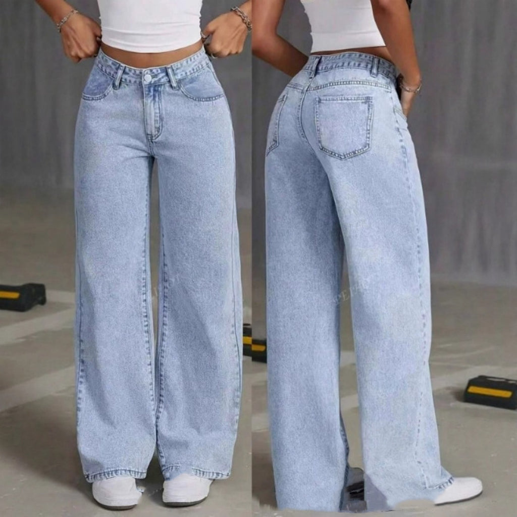 Jean droit taille haute femme - Doux et épicé