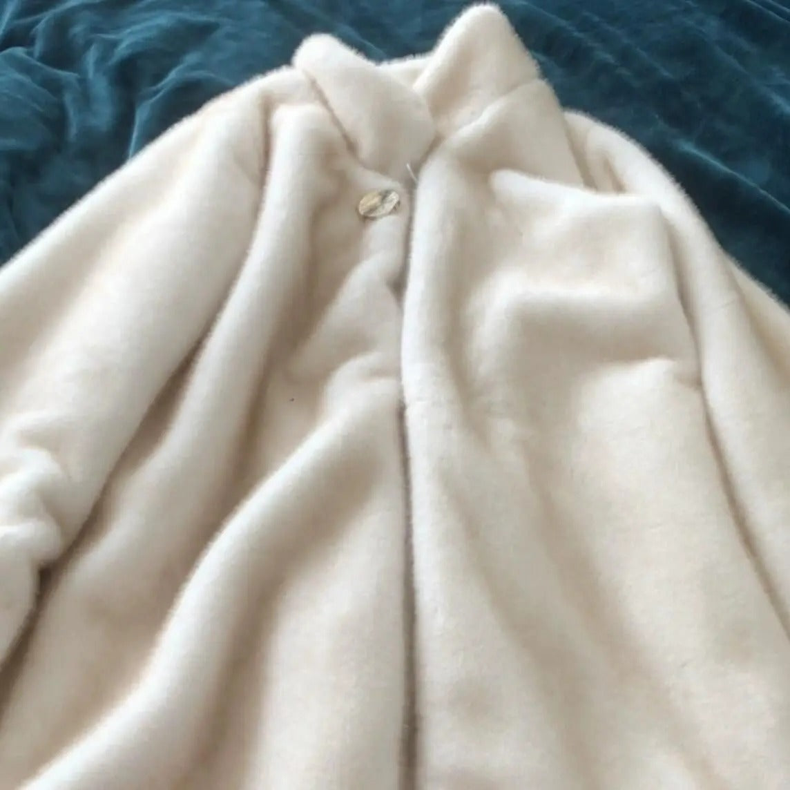 Winter Women's Faux Mink Fur Coat with Stand Collar and Buttons