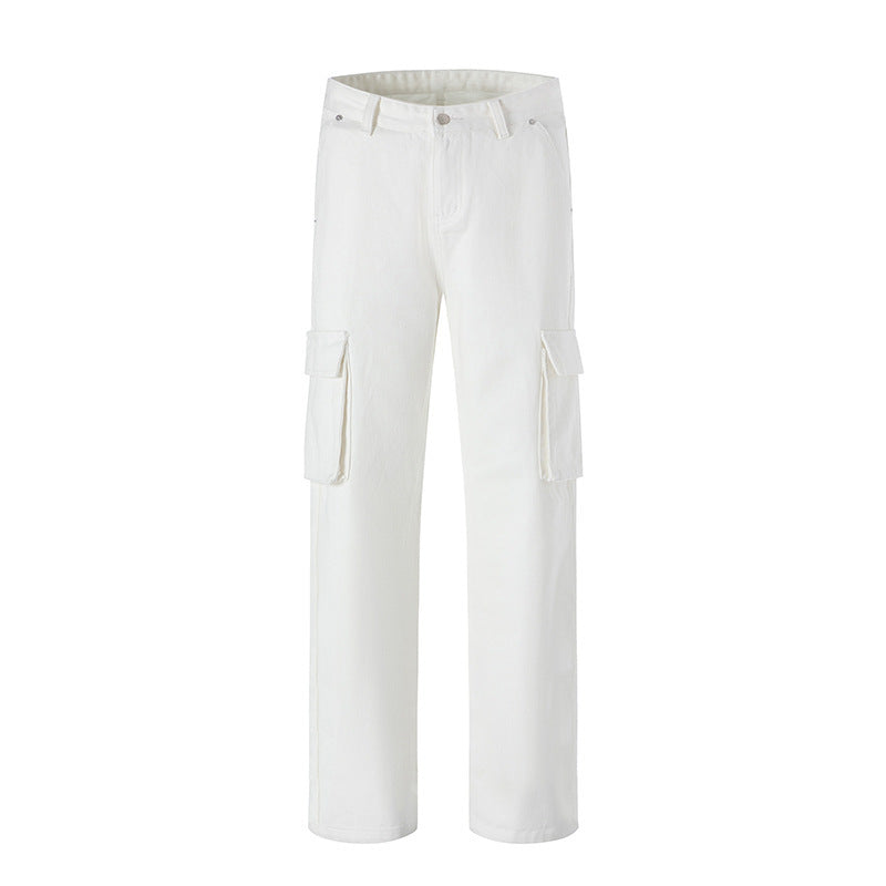 Men and Women Style Workwear Style White Jeans