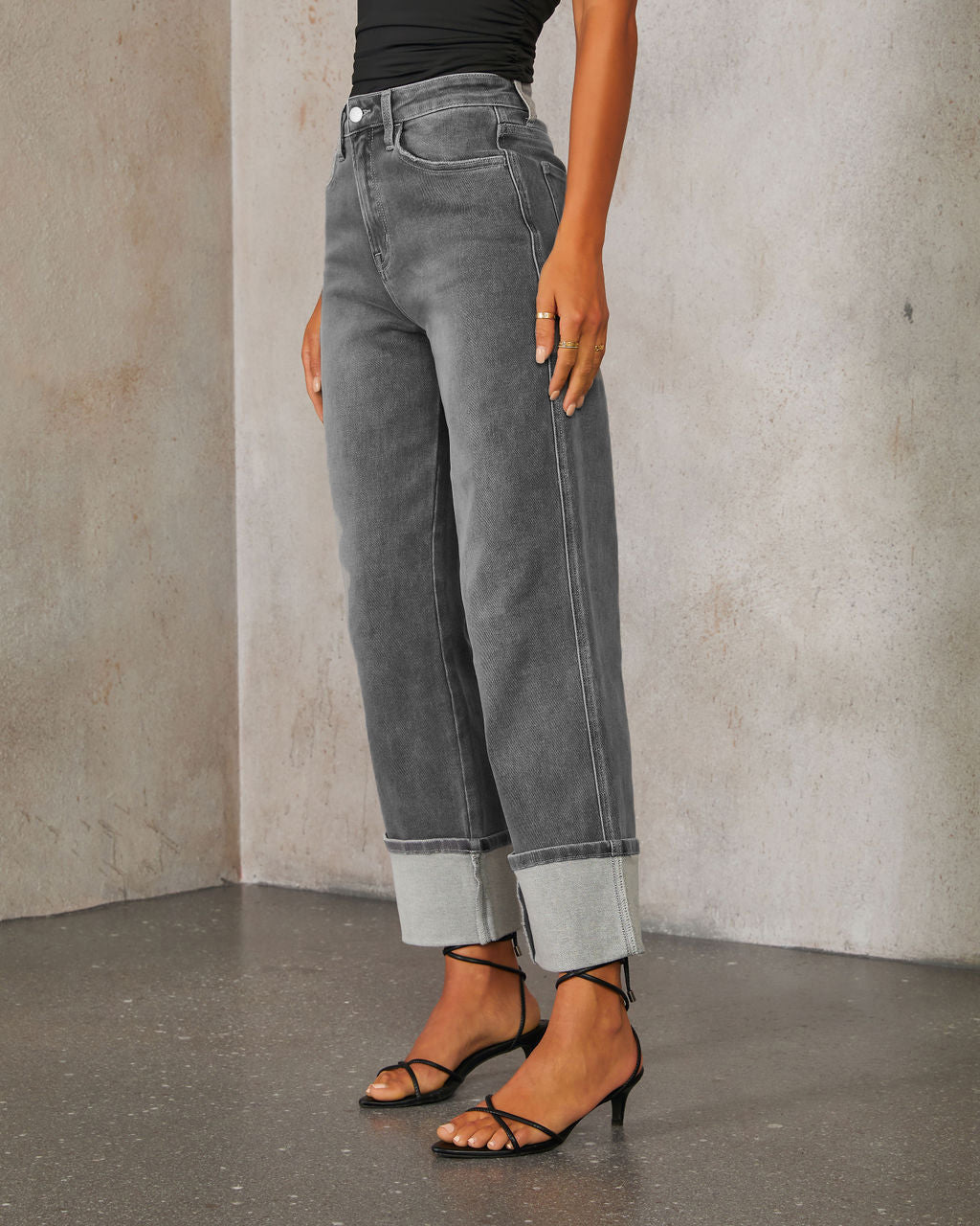 Retro Elastic High Waist Straight Jeans for Women