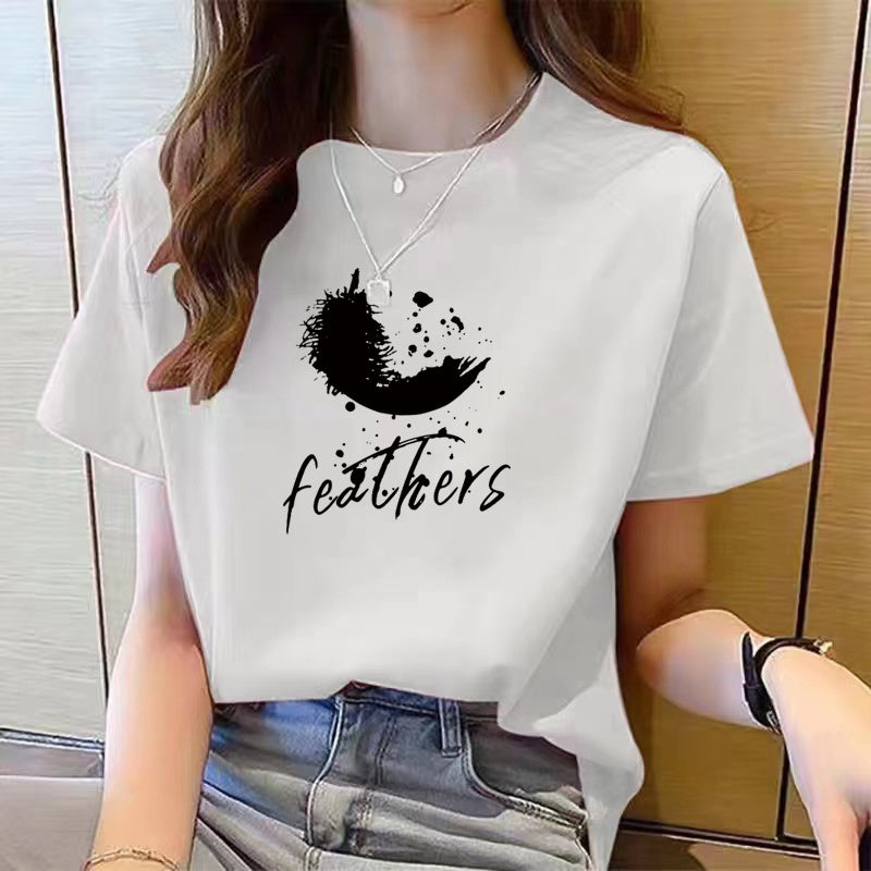 Women's Cute Bear Plus Size Cotton Short Sleeve T-shirt