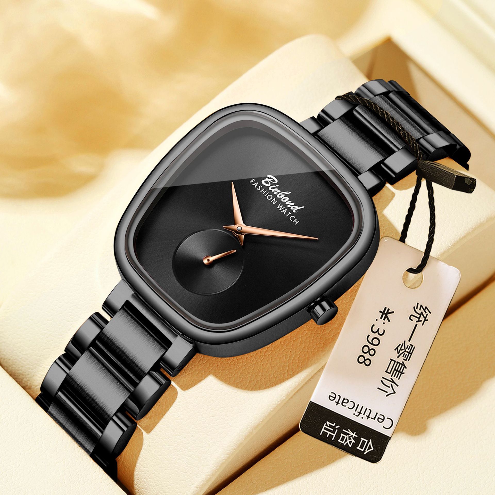 Montre à quartz étanche en acier inoxydable pour femme 34mm