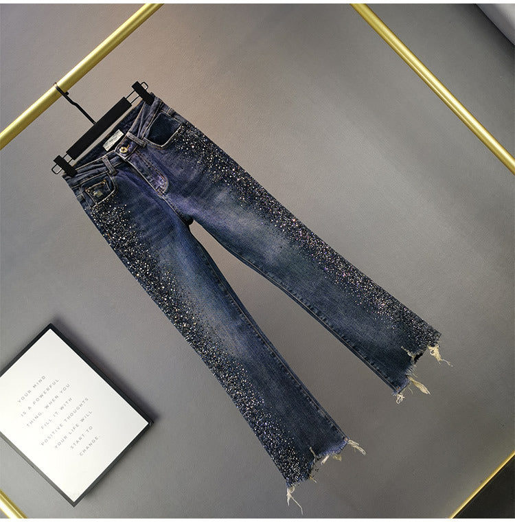 Spring New Style Cotton Stretch High Waist Slim Slimming Wide-Leg Booty Pants