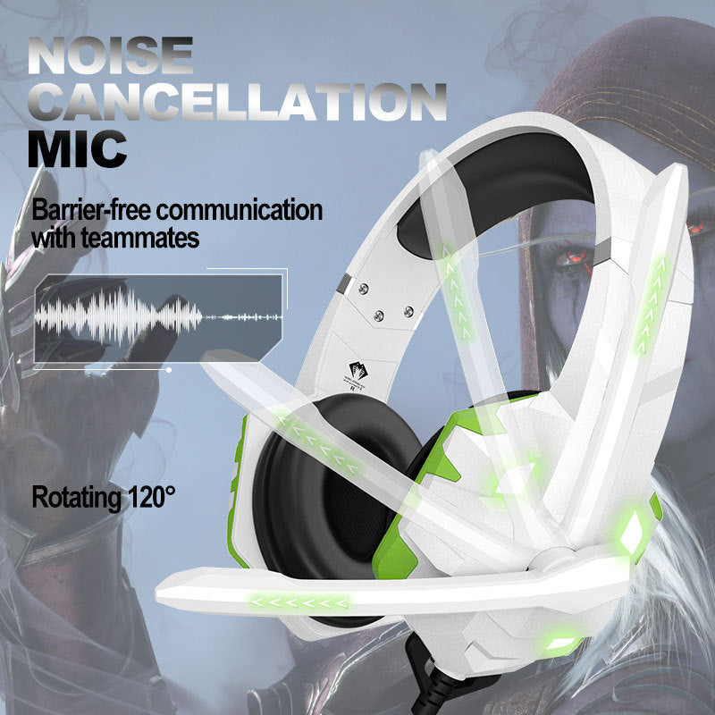 Wired Gaming Headset with Microphone and Breathing Light