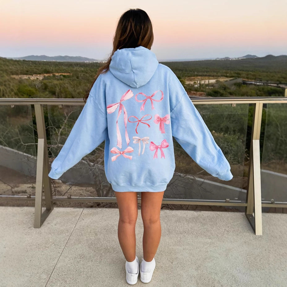 Pull à capuche à épaules tombantes pour femme