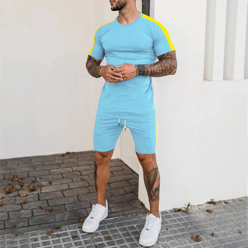 Men's Short Sleeve Sports T-Shirt and Shorts Set