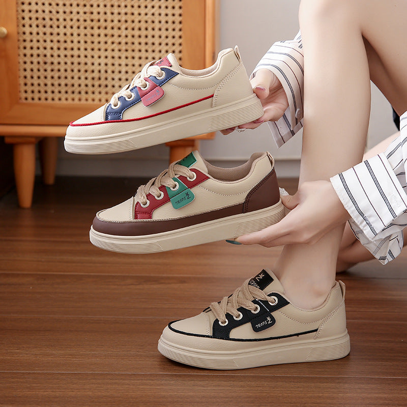 Women's Comfortable White Platform Sneakers
