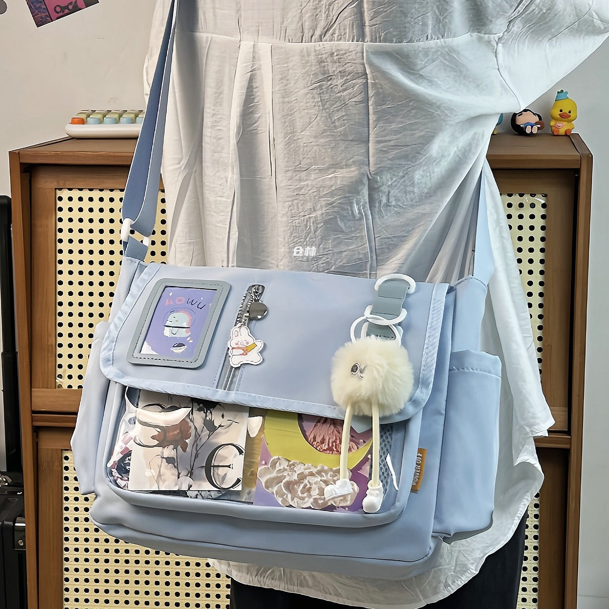 Canvas Waterproof Lightweight Casual Crossbody Handbag 33×27×15cm