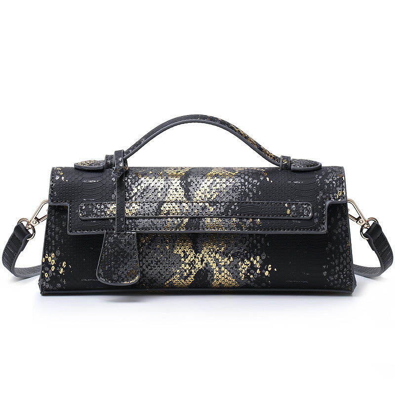 Ostrich Grain PU Crossbody Shoulder Bag 28x6.5x11cm